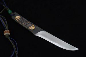 Shigefusa Iizuka ｢Kotekirimaru｣ Black Finish With Stag Handle Hirazukuri 120㎜・Double Bevel