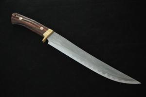Hunting Knife Gokanosou 270mm Damascus with borubbit ・Double Bevel (Collaboration with the knife artist ＆sharpener) Yoshihiko Akitomo