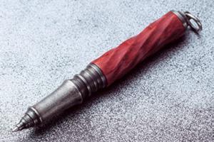 中山英俊作  紅木スパイラルボールペン（ヘッドネジ込式）