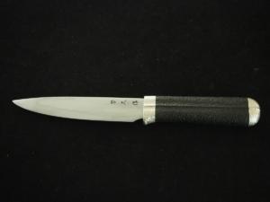Swordsmith・TAKEHANA IKKANSAI Shigehisa Tamahagane Kokutan-zuka Hunting Knife 90mm・Double Bevel