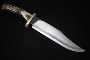 Honjyoji2nd Hunting Knife｢Uttou｣205㎜･Double bevel stag hande (B)