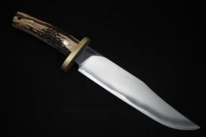 Honjyoji2nd Hunting Knife｢Uttou｣205㎜･Double bevel stag hande (A)