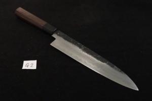 藤(Tou) Yoshihiko Akitomo Damascus Midare-montan Gyuto240㎜・Double bevel