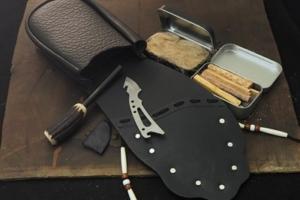 藤(Tou) collaboration  Remake Native Americans leather case  Fire starter set
