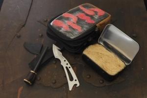 藤(Tou) collaboration  Remake Outdoor leather west bag  Fire starter set