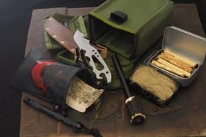 藤(Tou) collaboration  Vintage USA army west-bag   Fire starter set