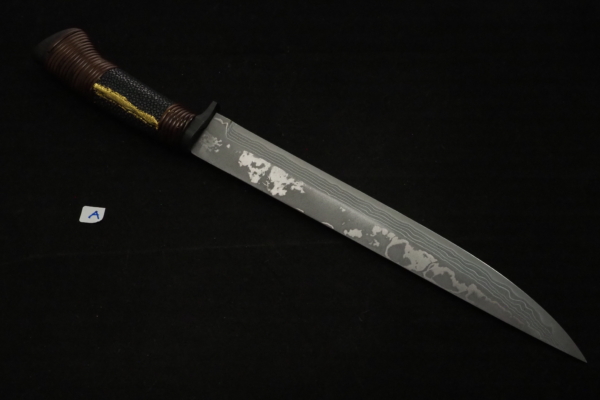 佐治武士 作 鮫皮鞘大切先狩猟刀 尺寸・両刃 A | 日本刃物総本店